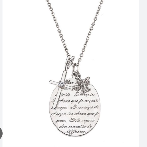 TOCARA Serenity Prayer necklace 18” + 2” s.steel diami diamond - Picture 2 of 7